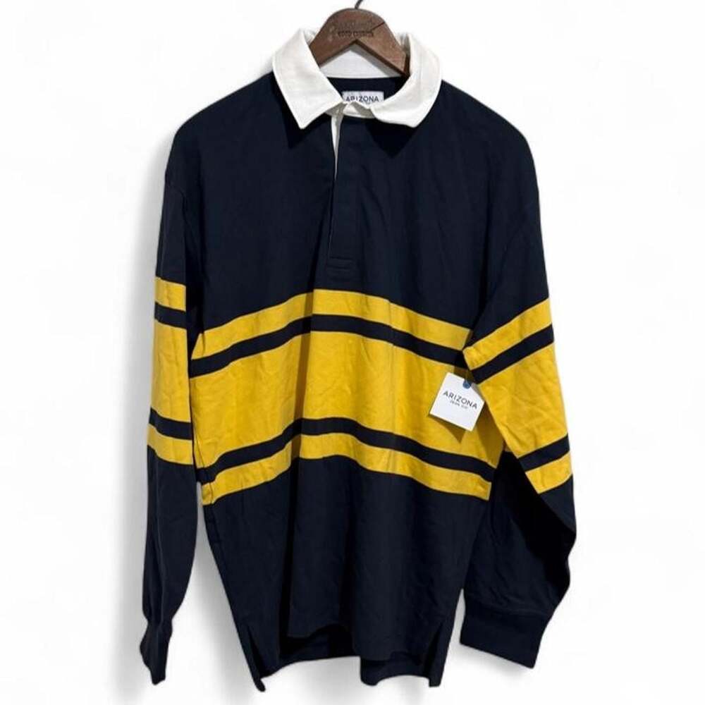 Arizona Jean Co. Yellow Stripe Long Sleeve Rugby Shirt